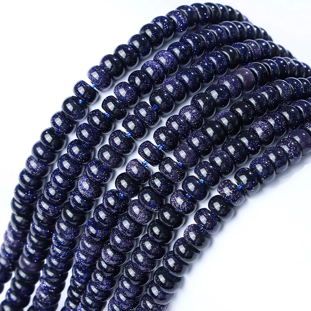 

A++ Natural Blue Sandstone 3*6mm 5*8mm Rondelle Loose Beads for Jewelry Making Bracelet Necklace Wholeslae DIY Accessories