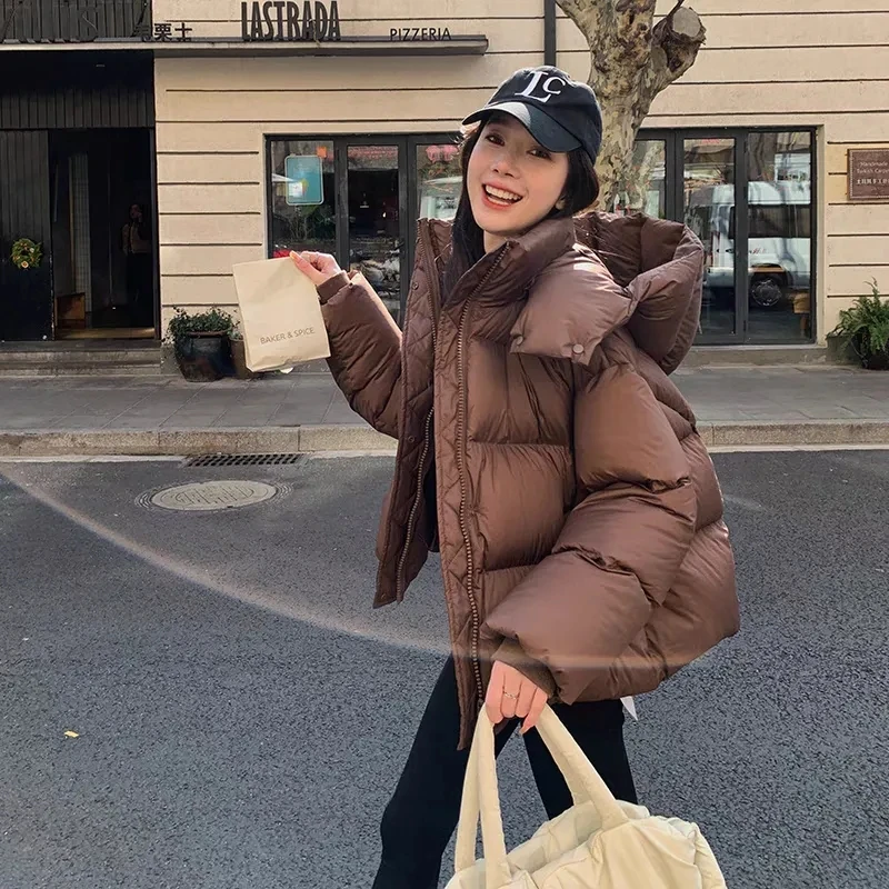 Parkas à capuche à manches longues pour femmes, manteau chaud UNIS issant pour femmes, short en duvet, mode d'hiver