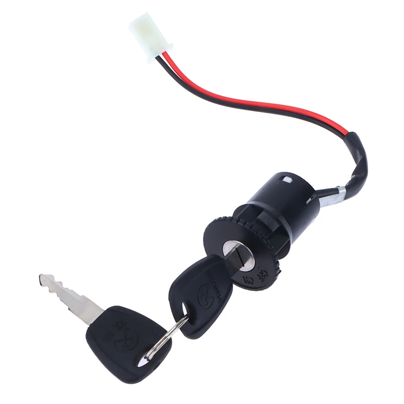 1Set 2 Wires Ignition Switch with 2 Keys On-Off Lock for Electrical Scooter ATV Pocket Bikes Motorcycle Motorbike ATV Quad Bike