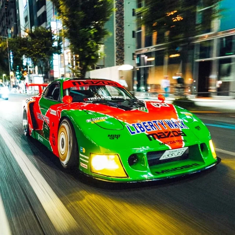 

MINIGT 990 1:64 LBWK Mazda RX7 LB Super Silhouette 787B, литая под давлением модель автомобиля, коллекция игрушек
