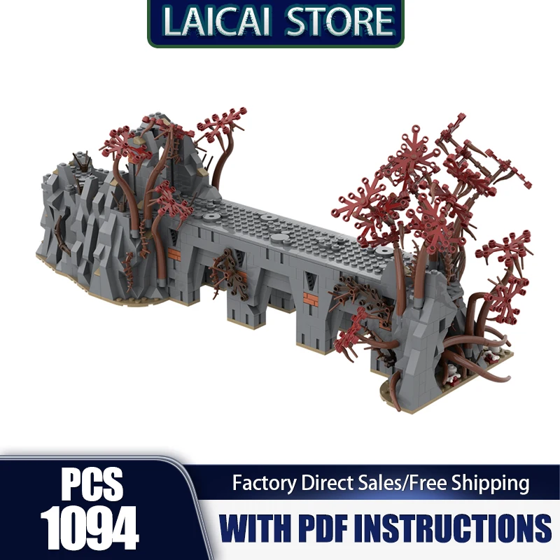 Rings Movie Series Model Moc Building Blocks Dark Magic Mountain Model Technology Modular Gift Construstion DIY Assembly Toys