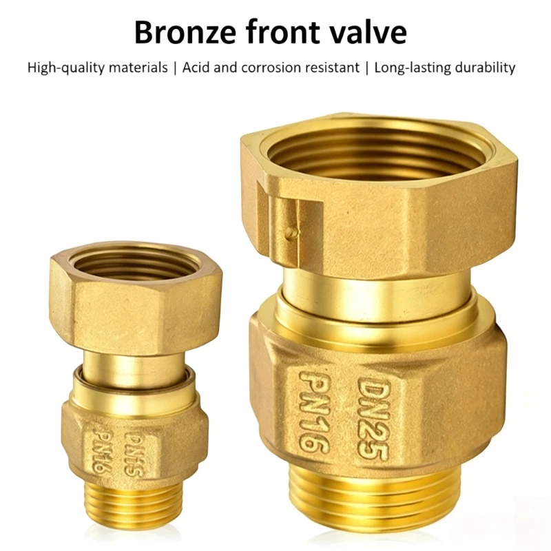 Brass Check Valve Union Fitting One-Way One-Way Water Meter Check Valve Female and Male Threaded Reverse Expandable Copper