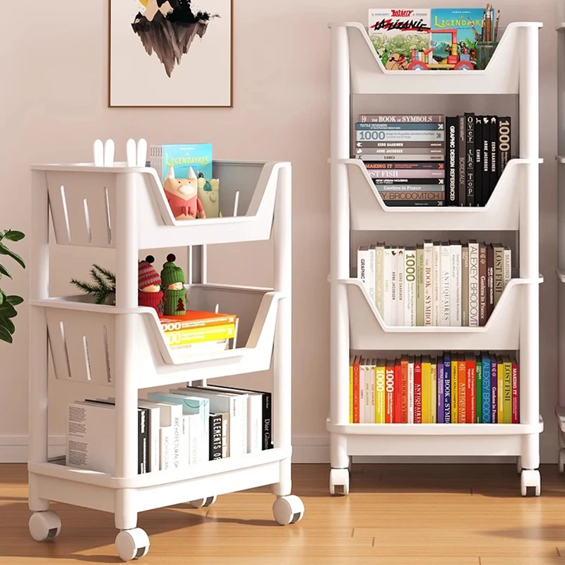 

Creative Book Shelf Decor Organzier Moveable White Design Acrylic Bookshelf Storage Estanteria Libreria Industrial Furniture