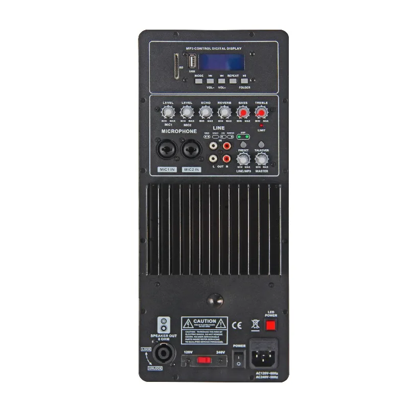 200W Features DSP, ECHO, Reverb Functions for a Full-range Class AB Amplifier Module for Professional Active Speakers