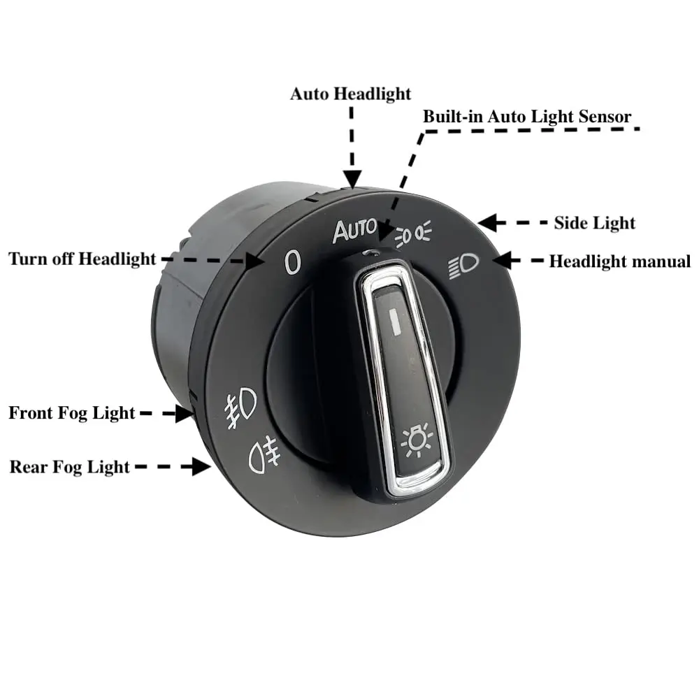 Built-in Auto Headlight Sensor Chrome Switch for VW MK5 MK6 Golf / MK5 Jetta/Passat B6 Touran Tiguan MK1 Caddy