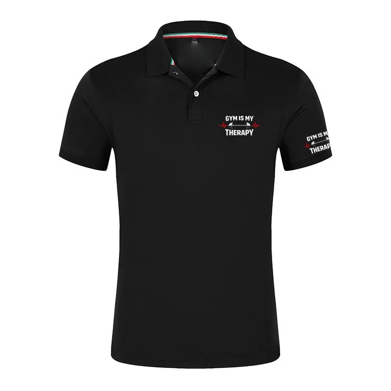 Gym Relax Logo 2025 Hot Sale Men's Summer Casual Breathable Comfortable Polo Shirt Men's Solid Color High Quality Short Sleeve