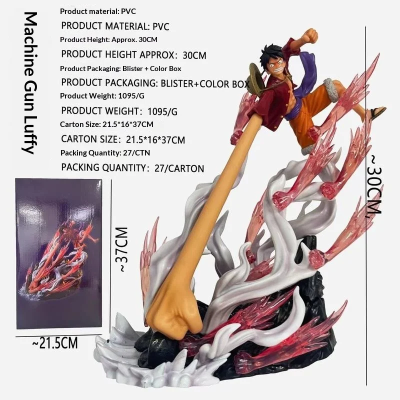 Gk Tengru Judicial Island Luffy Langarm-Gummifrucht Anime-Figur Modell Ornament Statue