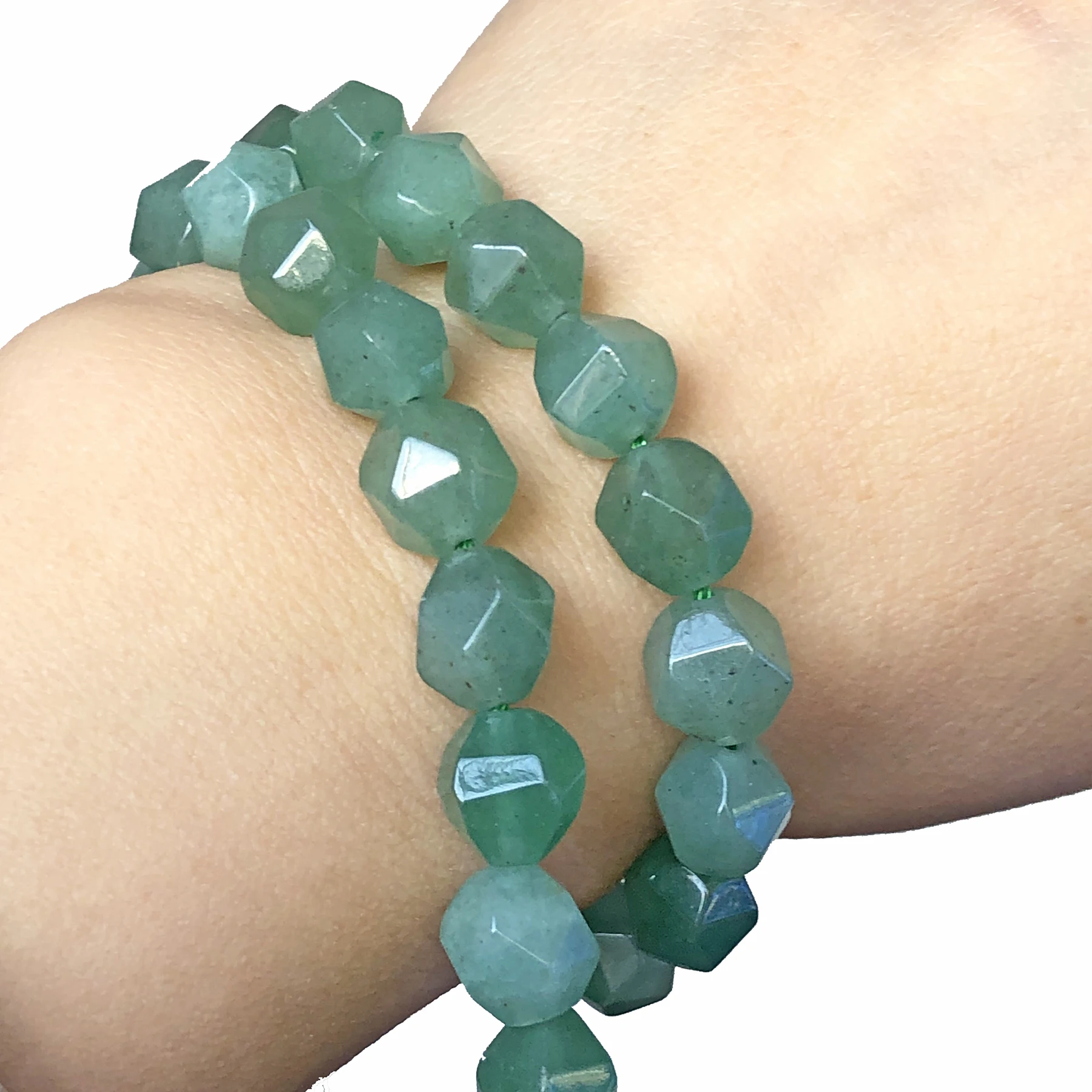 Natural Faceted Green Aventurine Jades Stone Beads 6/8/10mm Loose Spacer Beads For Jewelry Making DIY Bracelets Necklace Earring