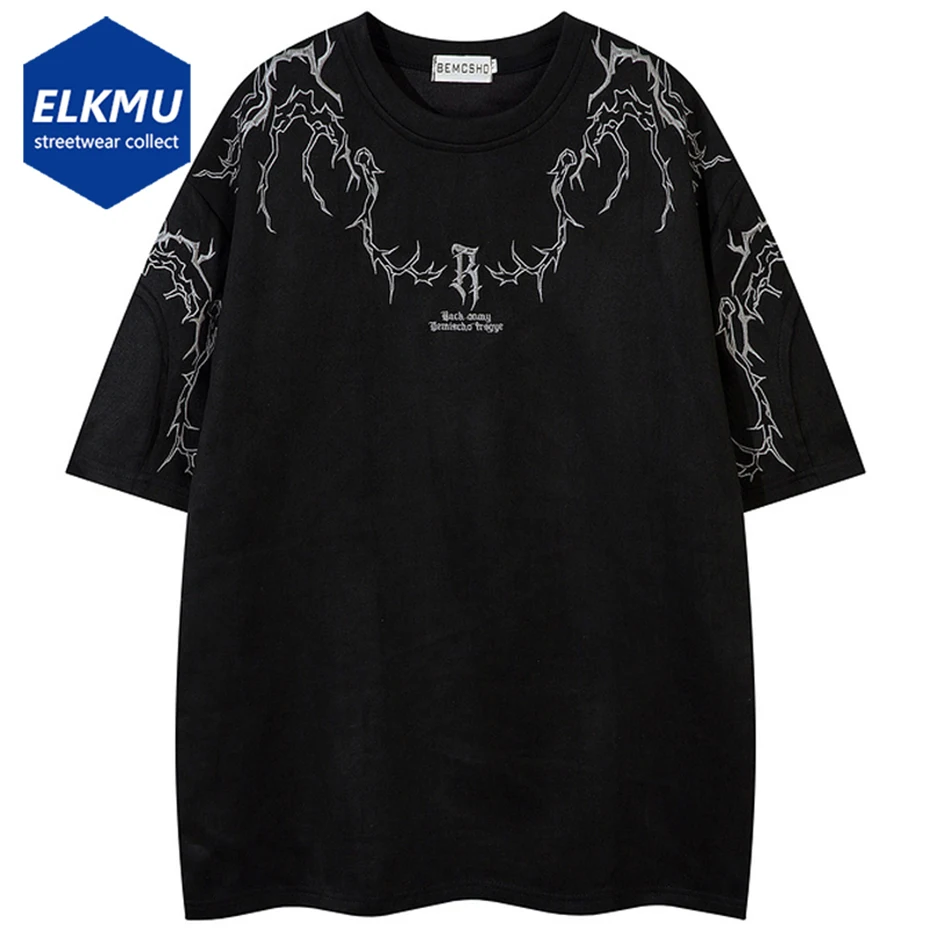 

Embroidery Vintage Suede T Shirt Streetwear Harajuku Hip Hop Oversized T-shirt Summer Tee Tops Unisex