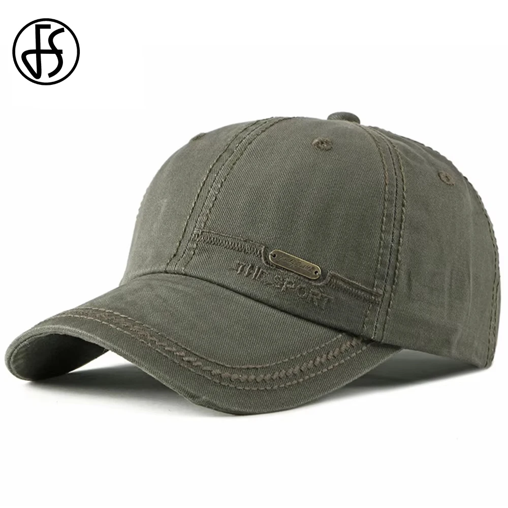 

FS Green Khaki Vintage Baseball Caps For Men Cotton Summer Streetwear Women Hat Outdoor Sunshade Trucker Cap Bone Masculino 2025