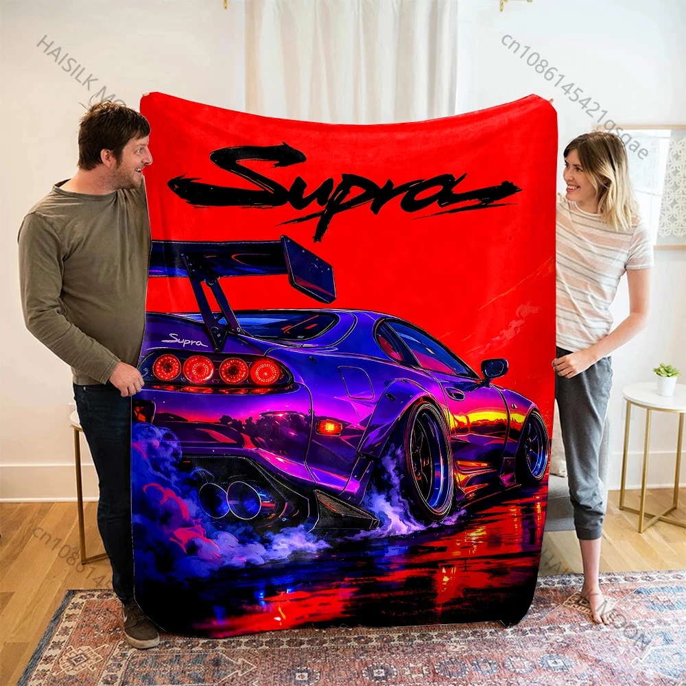 Sports car smoke red background Print Adult Children Warm Blankets Home Travel Car Soft Comfortable Suitable for all seasons 4