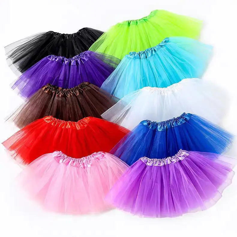 

Children's Performance Tulle Skirt Dance Skirt Girls f Skirt Fluffy Skirt Me Skirt Sweet Sle Midi Skirt Pure Color