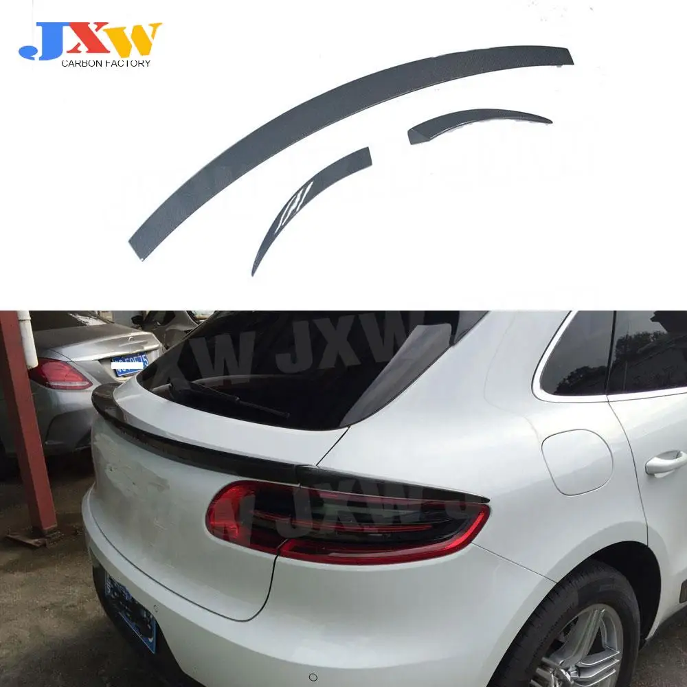 

3Pcs /Set Carbon Fiber Rear Spoiler Boot Middle Trim Wings for Porsche Macan Spoiler 2014 - 2018 Car Styling FRP