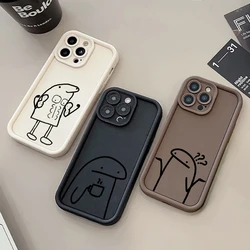 Abstract Line Man Art For Apple iPhone 15 14 13 12 11 XS XR X 8 7 Pro Max Plus Soft Eye Ladder Phone Case Cover