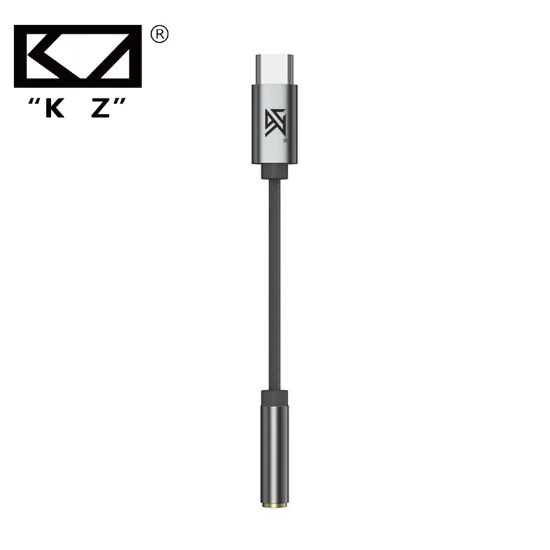 KZ AM01 Hi-Fi DAC Audio Adapter Type-C to 3.5mm Dual Chip IC Amplifier 32bit/384kHz Earphone Cable