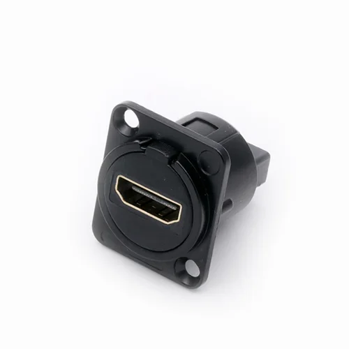 Imagen 2 del producto Adaptador de Cable de extensión de conector tipo D, Conector de chasis de montaje en Panel Compatible con HDMI, enchufe de módulo hembra de Audio, 1 ud.