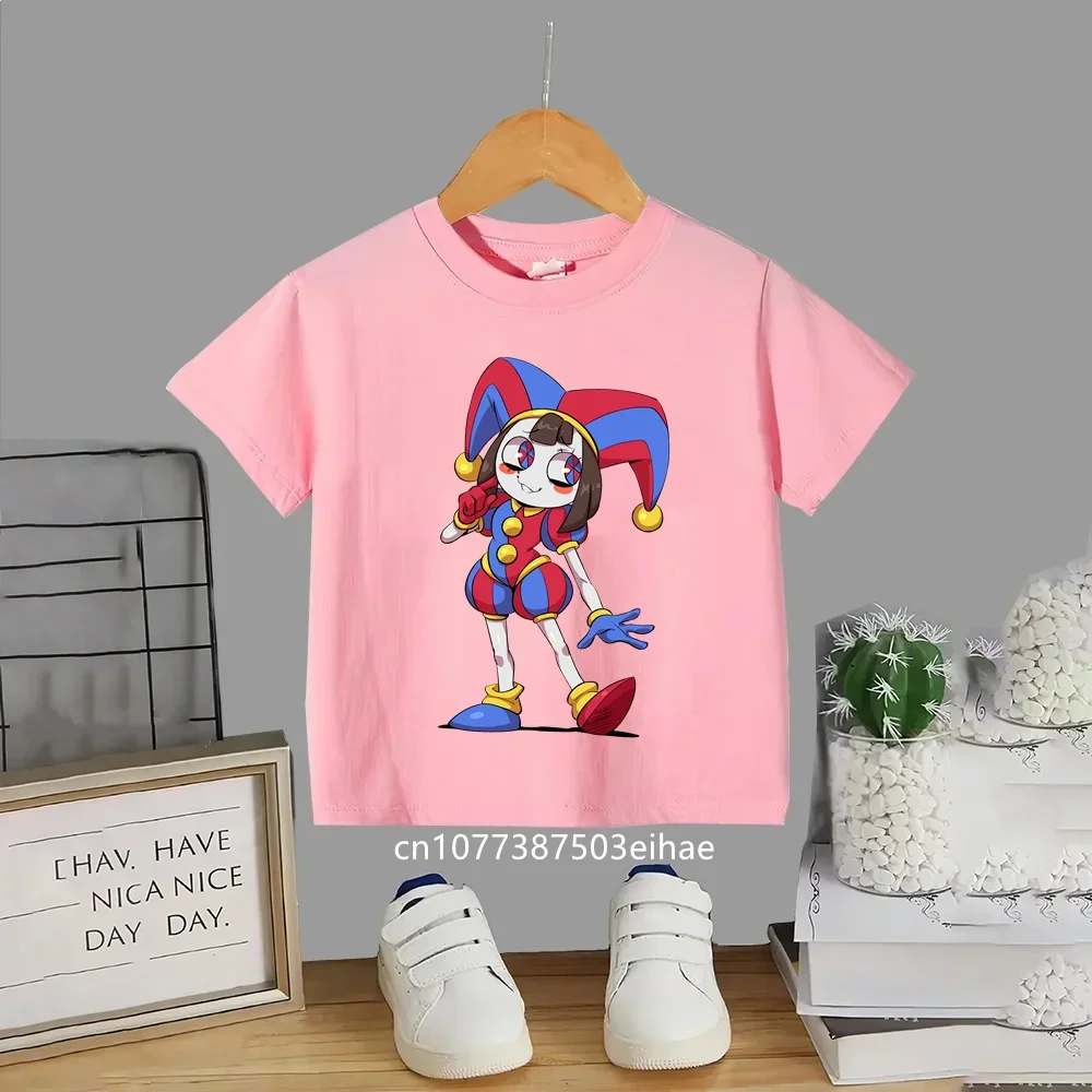 Children Fashion T-shirt The Amazing Digital Circus Anime Pattern Cotton Tees, Boys Girls Short Sleeve Summer Casual Clothing