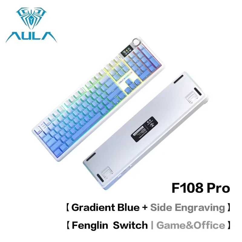 AULA F108 Pro メカニカルキーボード 3モード Bluetooth 有線