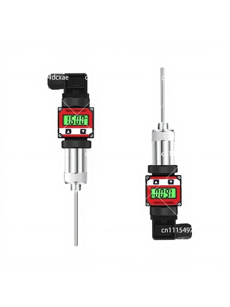 G1/4 LCD Thermal Resistance PT100 Sensor 4-20mA Output for Oil Water DIN Plug-in Integrated Temperature Transmitter