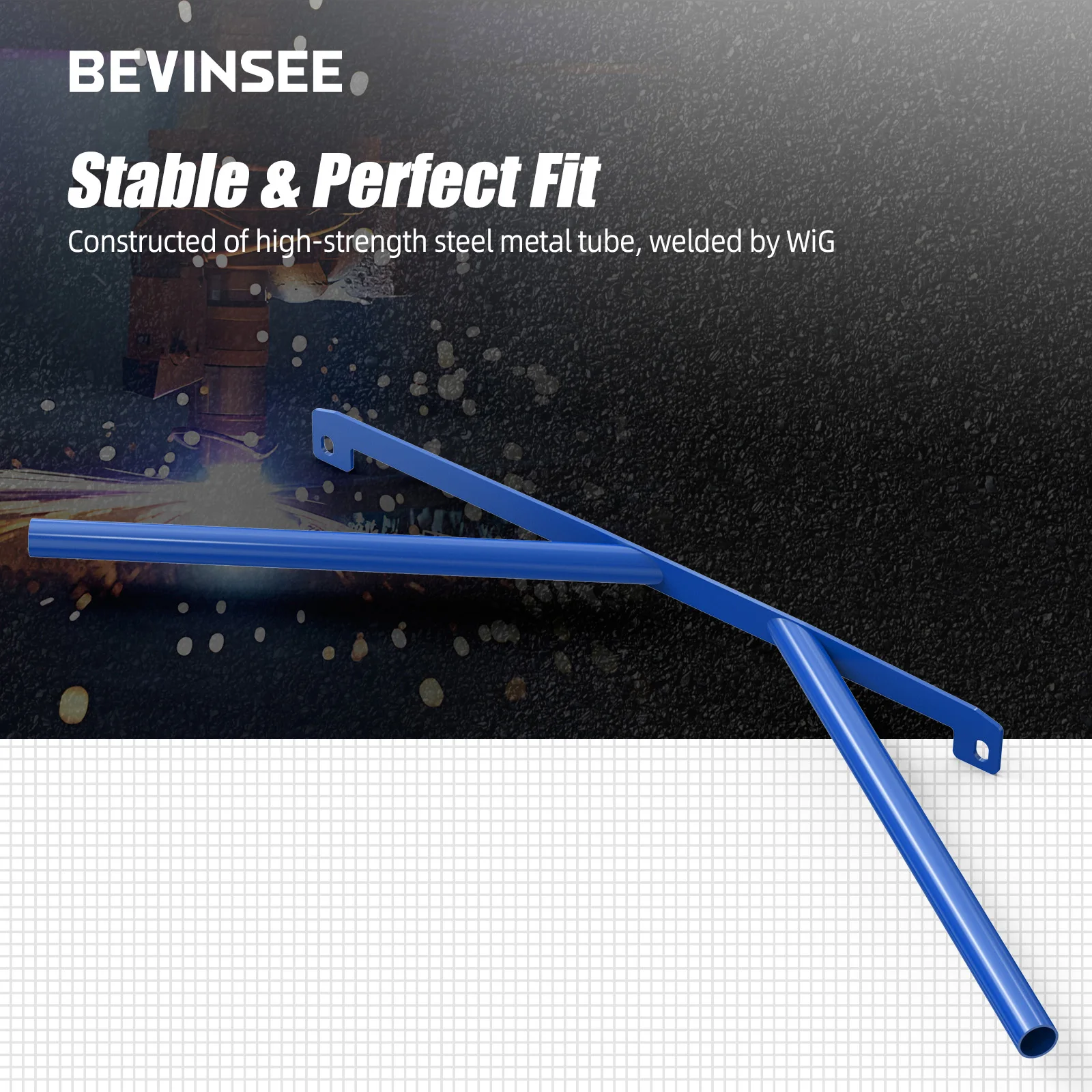 BEVINSEE Front Grille Trim Grill Bar V Brace for BMW E46 320i 323i 325i 328i 330i 1999-2006