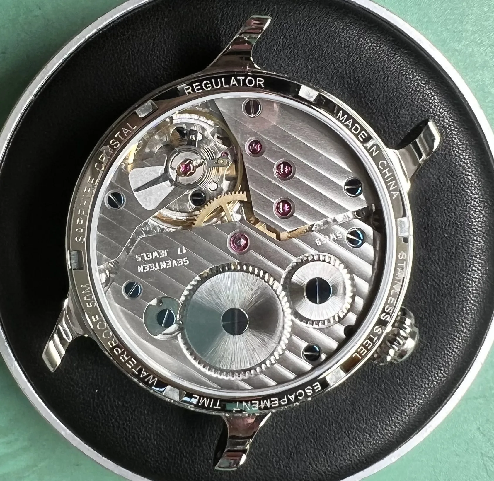 【Escapement Time】ETA6498 Movement Regulator Sapphire Heat Treatment Hand 42mm Case