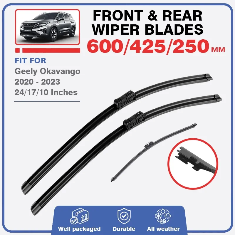 Car Front Rear Wiper Blades For Geely Okavango VX11 2020 2021 2022 2023 Window Windshield Windscreen Brushes Cutter Accessories