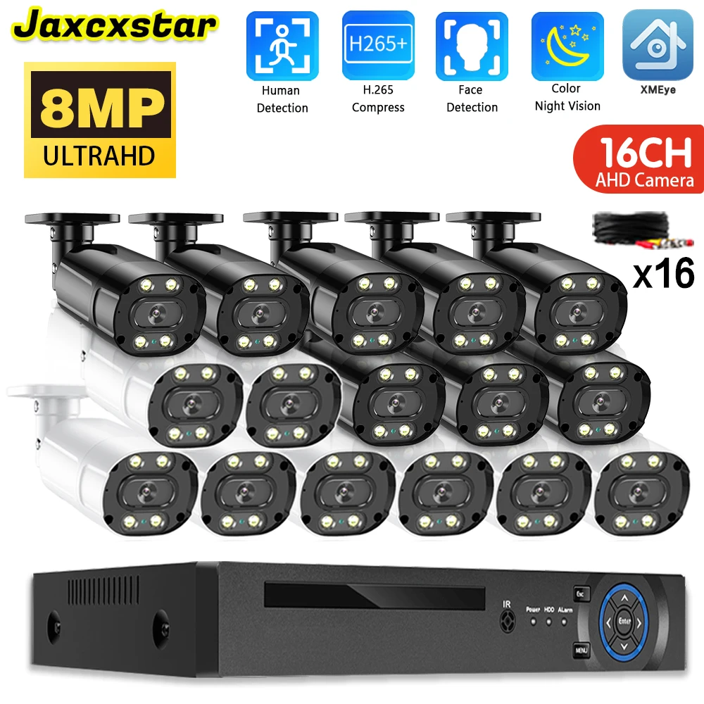 

8MP 8CH 4K Strip line AHD DVR Обнаружение лица Обнаружение движения Набор наружных камер видеонаблюдения Комплект видеонаблюдения