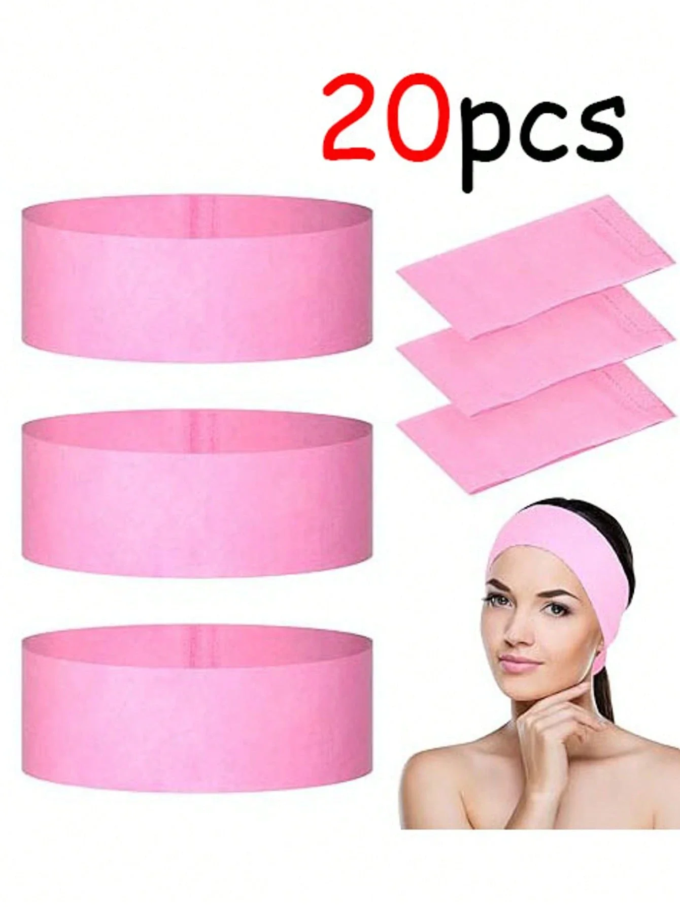 

Одноразовая нетканая повязка на голову с застежкой-липучкой, высокая эластичность, для спа-процедур, макияжа, путешествий