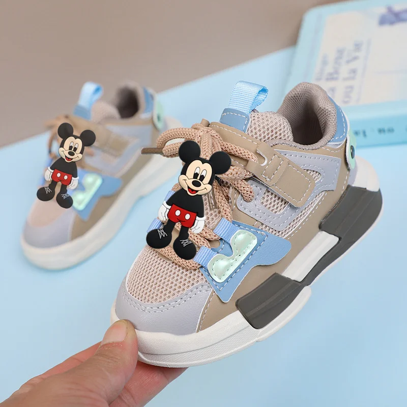 

disney Spring and Autumn New Children Casual Shoes Mickey Mouse Minnie Soft Sole Boys' Toddler Shoes Girls Baby Sports Shoes