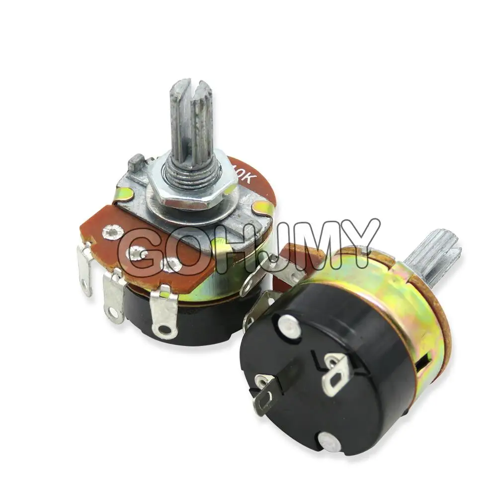 2PCS WH138 adjustable resistance speed regulator with switch potentiometer WH138-1 B5K B10K B20K B50K B100K B250K B500K 10K 100K