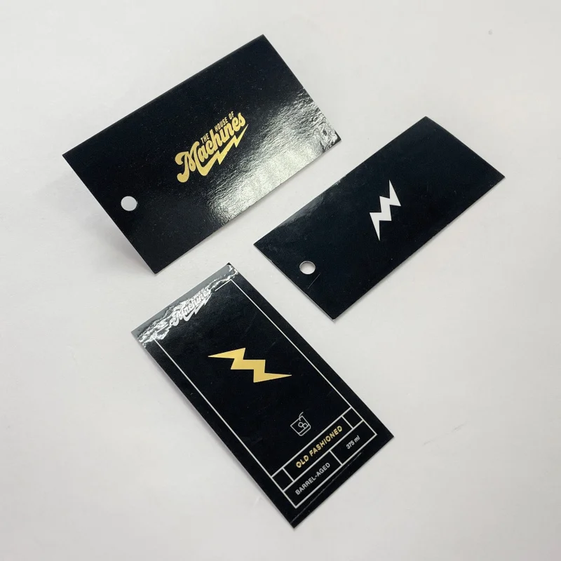 50 0.Zhang.Custom.Foil Stamped Hang Tags with Premium Paper and Glossy Finishes Product tags Printing