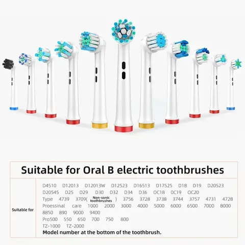 Oral-B 전동 칫솔과 호환되는 교체용 칫솔 헤드, 4pcs-20pcs 전문 전동 칫솔 헤드