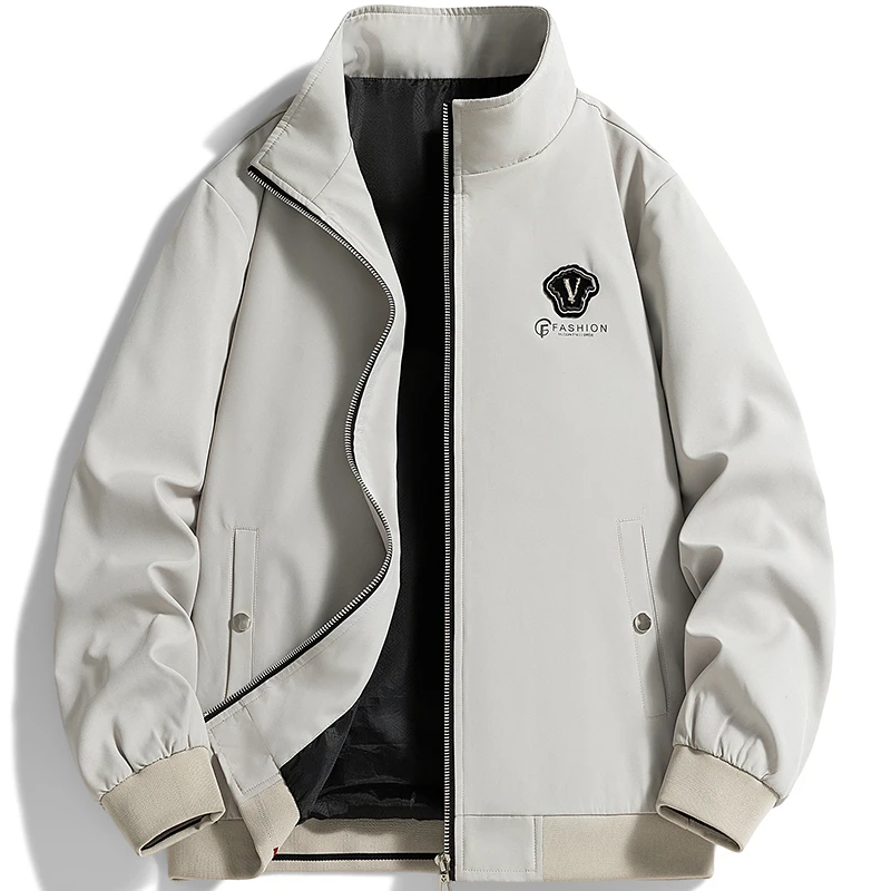 

Мужская весна и осень 2026, Новое поступление, модная универсальная бейсбольная куртка с воротником-стойкой, однотонный повседневный топ, модная мужская одежда