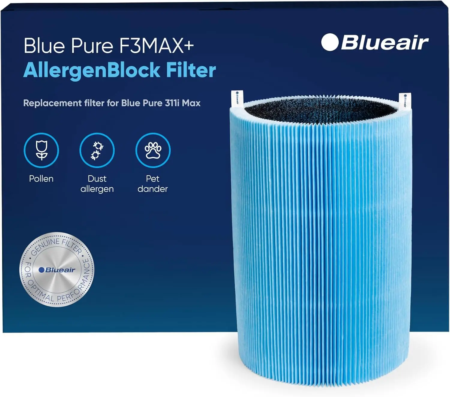 Genuine Replacement Filter for Air Purifier, AllergenBlock Defense Neutralizes 90% of Pollen and Dust