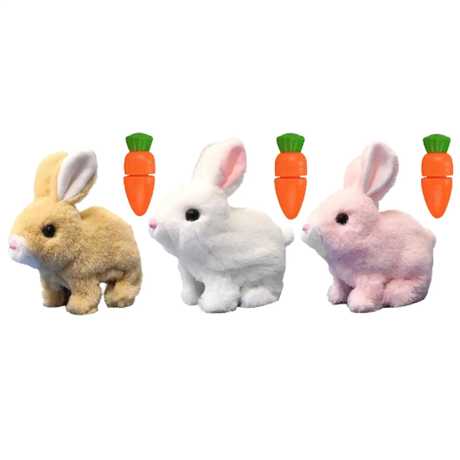 Coelho fofinho brinquedo eletrônico animal de estimação bonito com sons brinquedo interativo coelho de pelúcia para crianças pré-escolares 3 4 5 6 7 8 anos