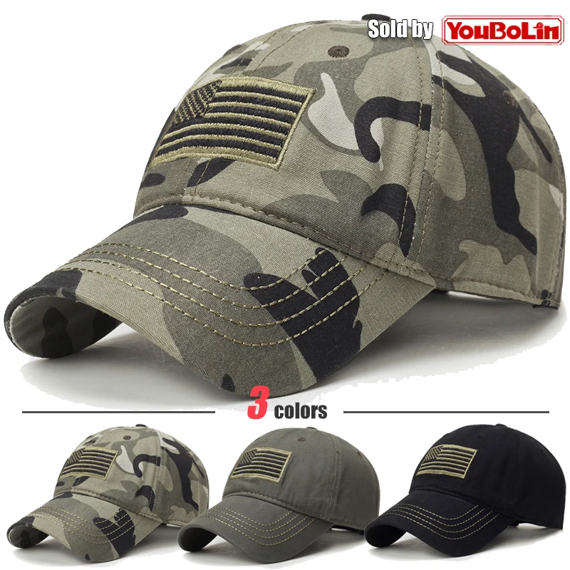 American Flag Embroidered Cotton Adjustable Soft Top Baseball Cap Sun Hat Trucker Caps Dad Hats