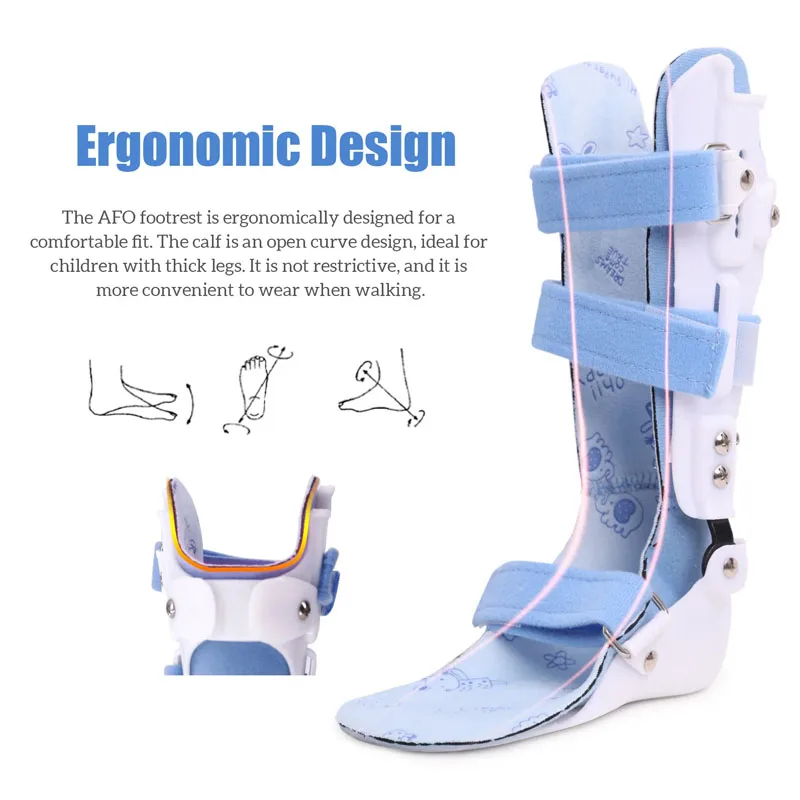 1Pcs Adjustable AFO Drop Foot  Support-Children Ankle Corrector Brace -Ankle Joint Varus Valgus Calf Fracture Fixer Removable