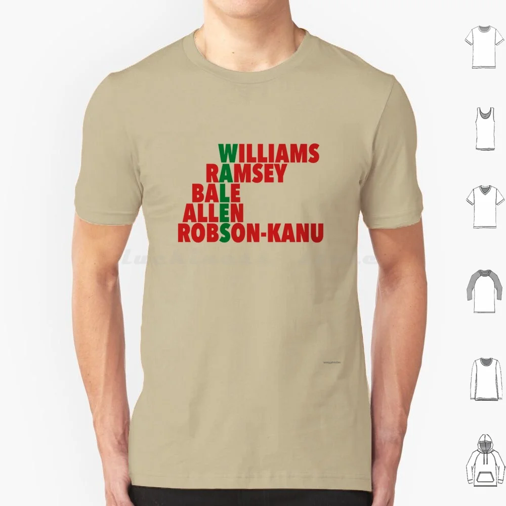 Wales Spelt Using Player Names ( ) T Shirt Cotton Men Women Diy Print Wales Football Soccer Euros Ashley Williams Aaron Ramsey