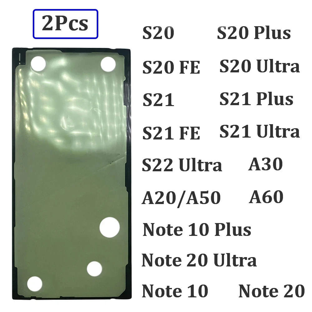 2 szt., nowa tylna pokrywa wodoodporne naklejki samoprzylepne klej do Samsung Note 10 20 S20 Fe A20 A30 A50 A60 A70 S20 S21 Ultra Plus