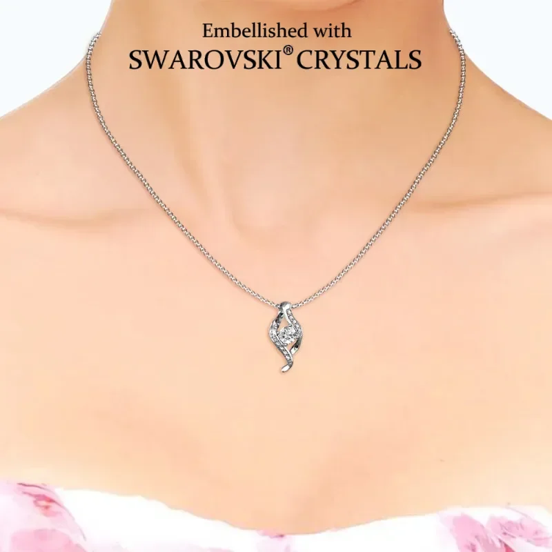 

Daisini Витой кулон, ожерелье из серебра 925 пробы, украшенное кристаллами Сваровски, женская мода, элегантные повседневные вечерние ювелирные украшения