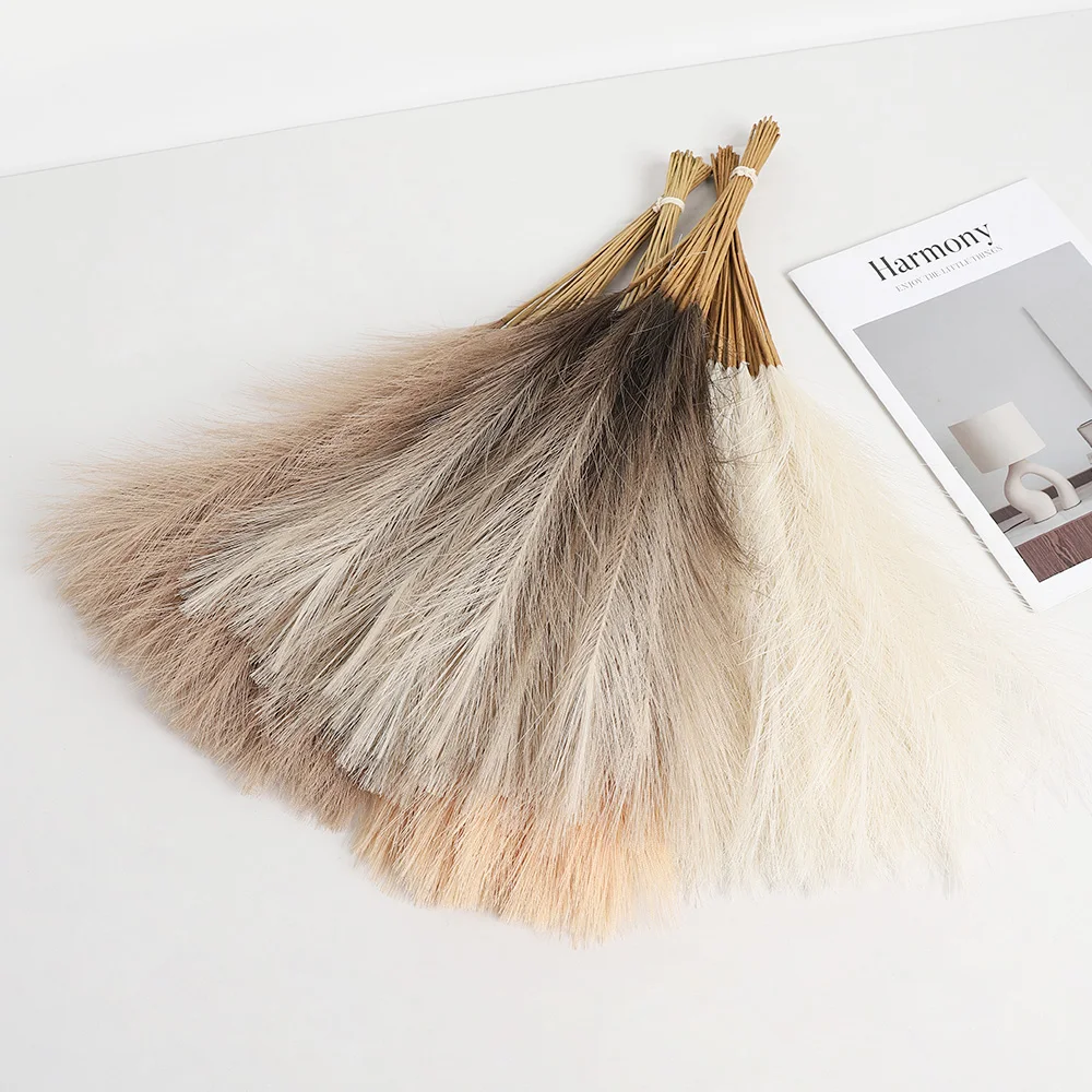 10 Stück Pampas-Kunstblumenstrauß, 55 cm, künstliche Pflanze für Zuhause, Raumdekoration, Garten, Hochzeitsdekoration, Mittelstück, Vasenornament – Detail 2