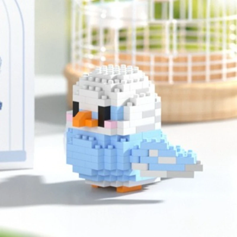 นกแก้วอนุภาคเล็กๆน่ารักนกชุดบล็อกตัวต่อและของเล่นเพื่อการศึกษาเด็กชายและเด็กหญิงของขวัญวันเด็ก