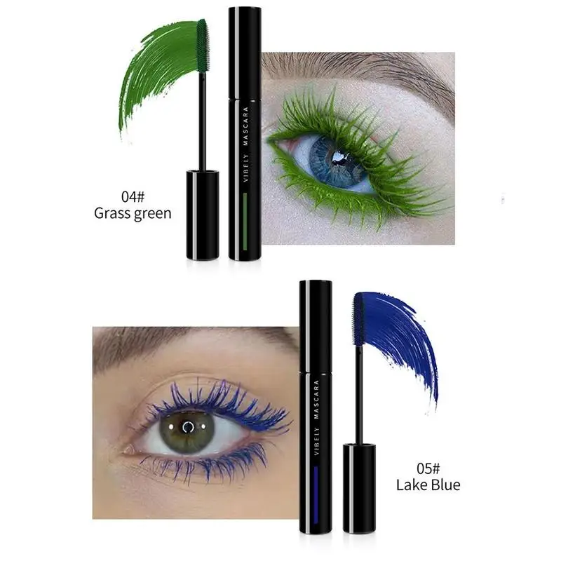 Sdotter 5 colori Mascara impermeabile a lunga durata arricciatura setosa allungamento trucco blu verde rosso giallo arancione Volume Eye cosmetti