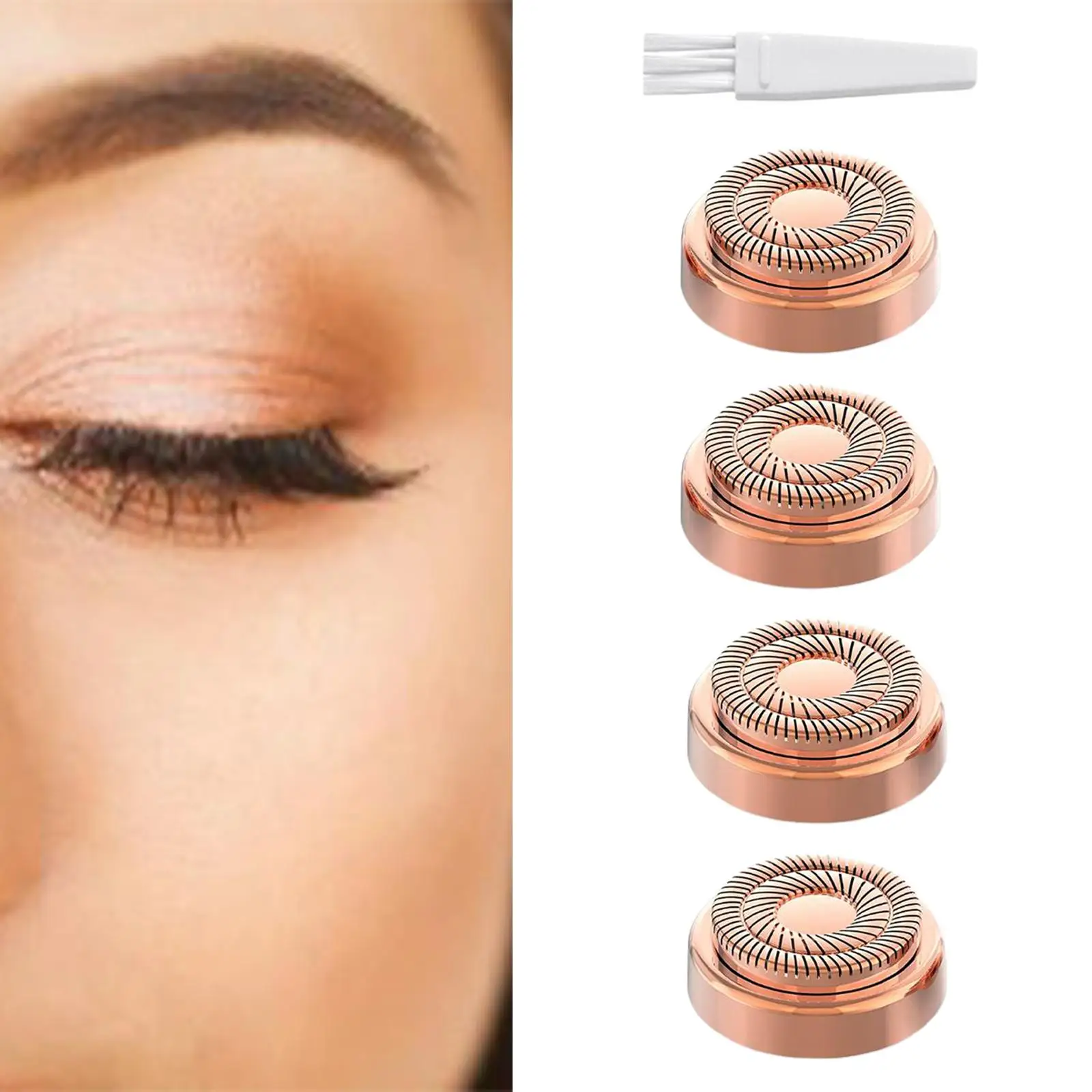Removedor de vello Facial, reemplazos de cabeza con herramienta de limpieza, paquete de 4