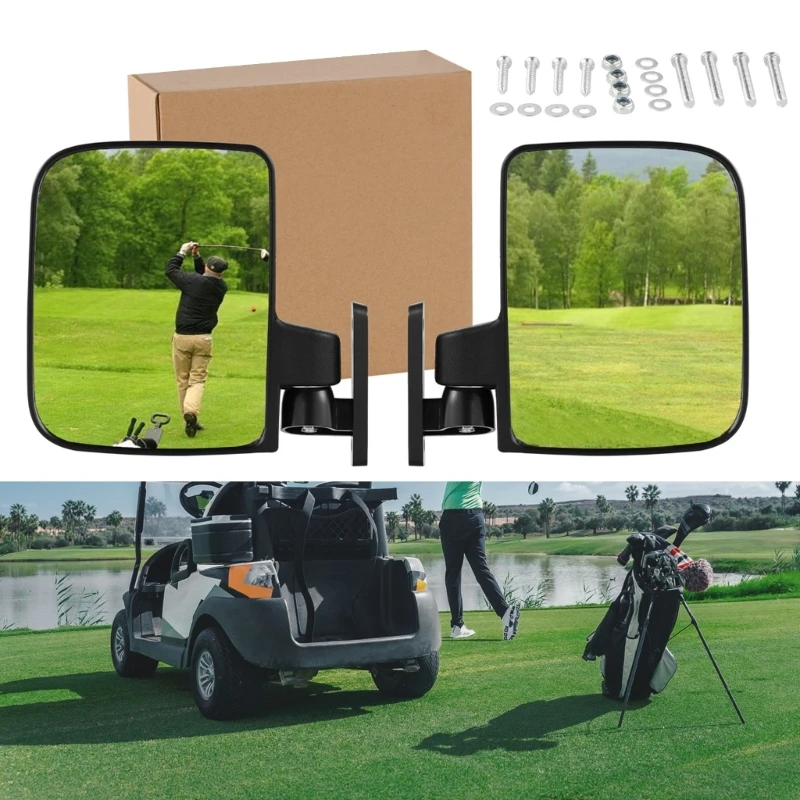 Golf Cart Foldings Side View Glass Impact Resistant Easily Install Universal Sports Golf Cart Side View Glass Dropship