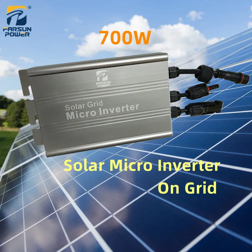 Micro Solar MPPT 700W Inverter On Grid Input 18-50V DC Output  80V-160V/180-280V AC 50/60HZ Home PV Solar Panel Microinverter