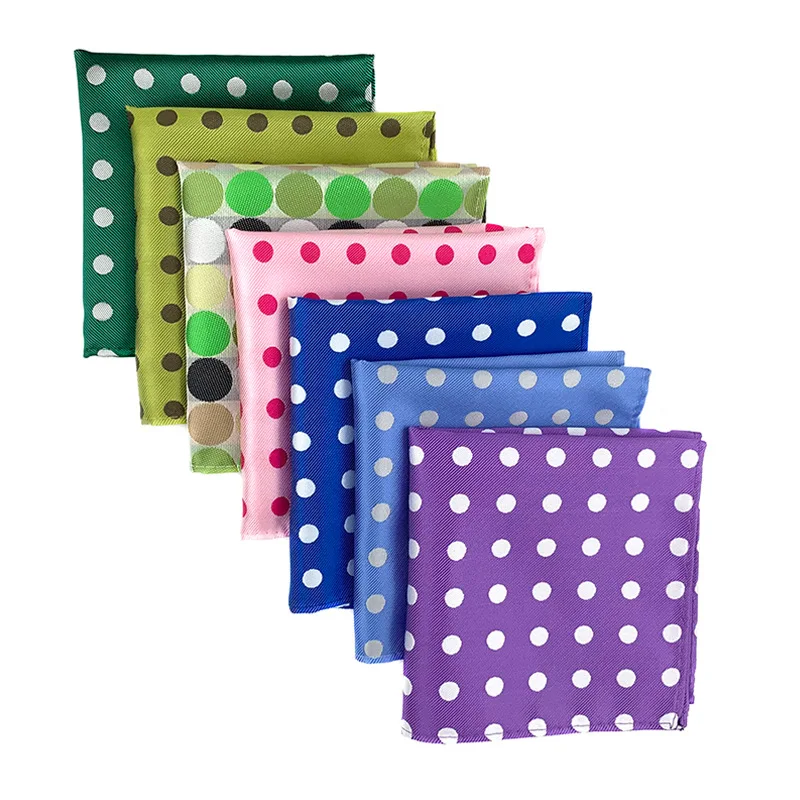 ポリエステルドットポケットチーフ男性スーツ装飾アクセサリースカーフハンカチメンズハンカチスクエアスカーフネッカチーフ