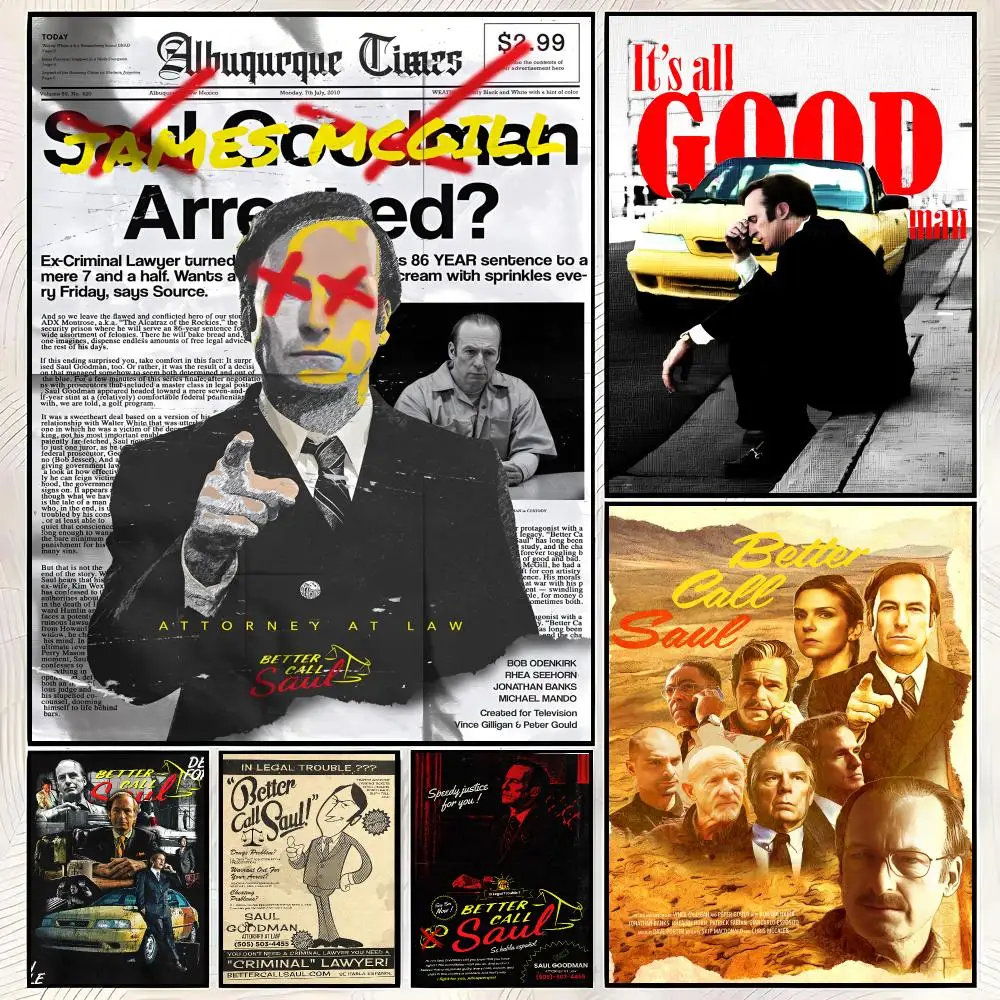 TV Series B-Better Call Saul Poster Vintage PP Paper Wall Art Home Decor Print for Bedroom Living Room Aesthetic Gift