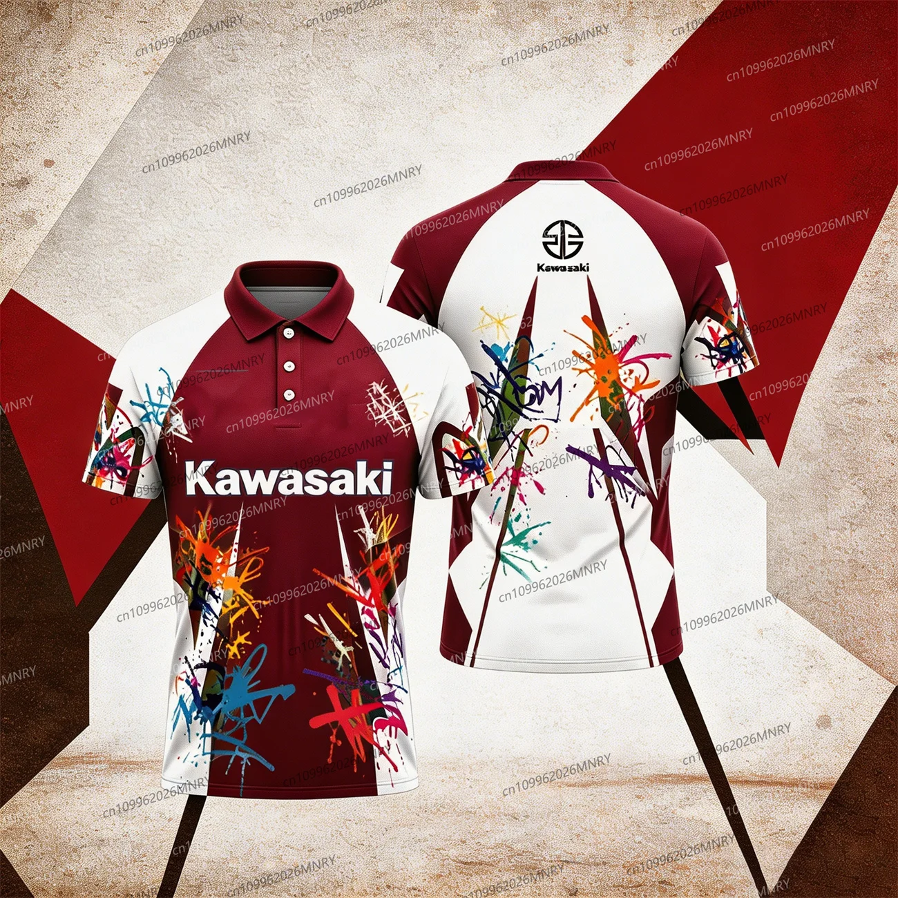 

Kawasaki Motocross clothes for man polo men's clothes men clothing Quick Drying Cycling Suit Women Oversized Sports Sleeved Top