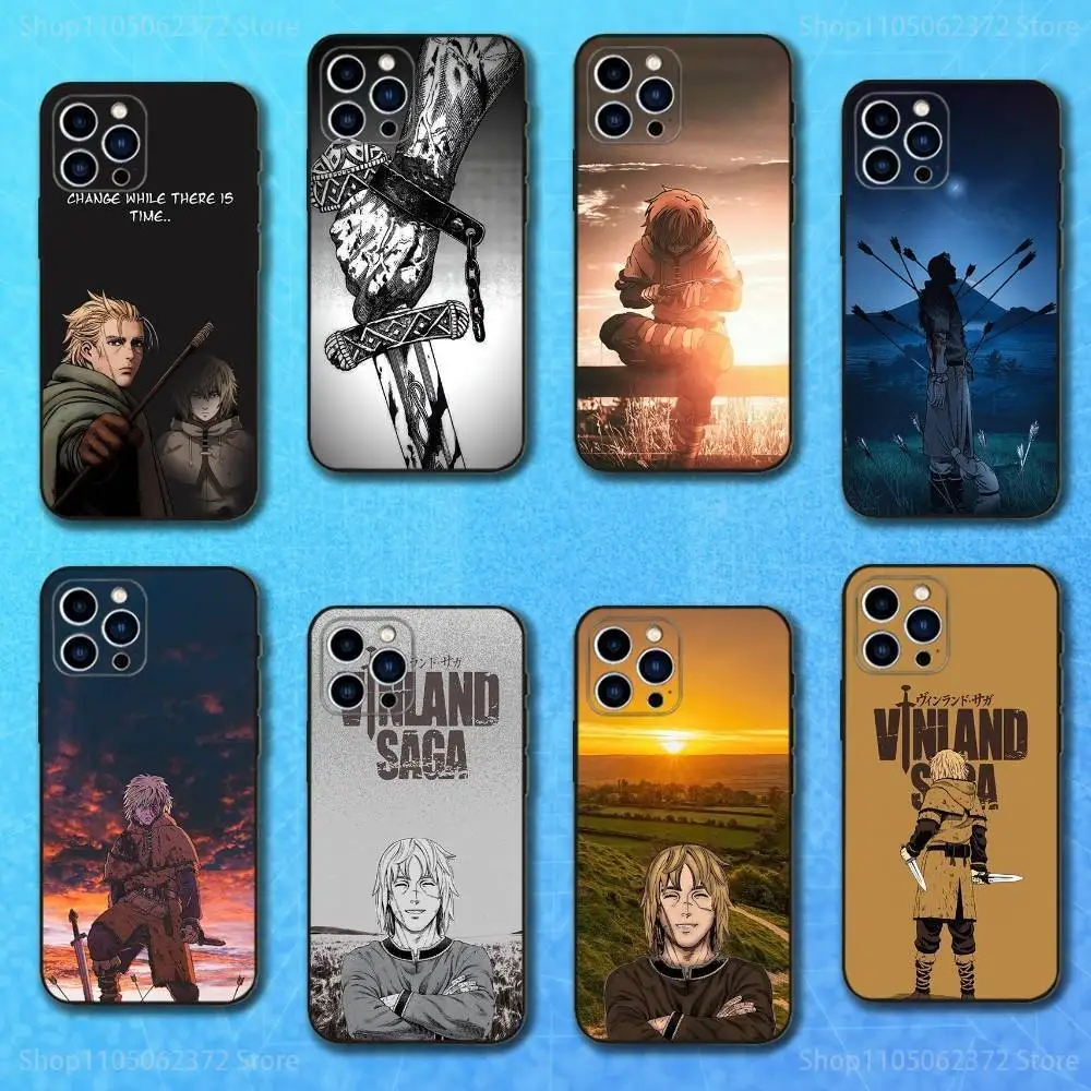 

Hot V-VINLAND S-SAGA Comics Phone Case For iPhone 16,15,14,13,12,11 Plus,Pro Max,XS,X,XR,SE,Mini,8,7,Soft Silicone Black Cover